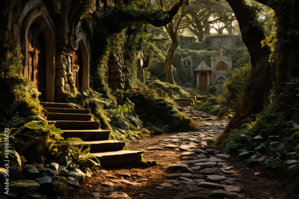 A mystical forest where elves and dwarves are said to dwell, shaping the legends of Tolkien's Middle-earth. Generative Ai. A mystical forest where elves and dwarves are said to dwell, shaping the legends of Tolkien's Middle-earth. Generative Ai.