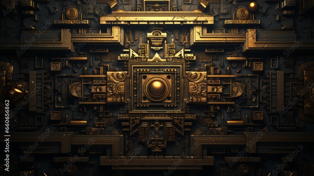 Aztec Gold Labyrinth With Riddle Aztec Gold Texture Background Copy Aztec gold labyrinth with riddle aztec gold texture background copy