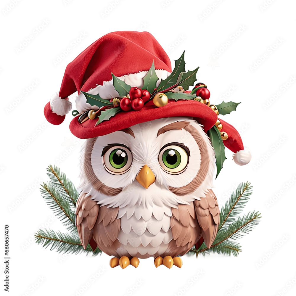 Christmas Owl Svg & Png Clipart Decor Ornament , free extra owl post christmas watercolor owl svg and png for sublimation tumbler