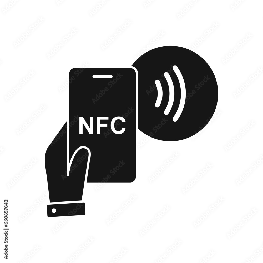 NFC technology. Hand holding card, smartphone, phone. Contactless, wireless payment. Contactless wireless pay. Near field communication NFC technology. Hand holding card, smartphone, phone. Contactless, wireless payment. Contactless wireless pay. Near field communication