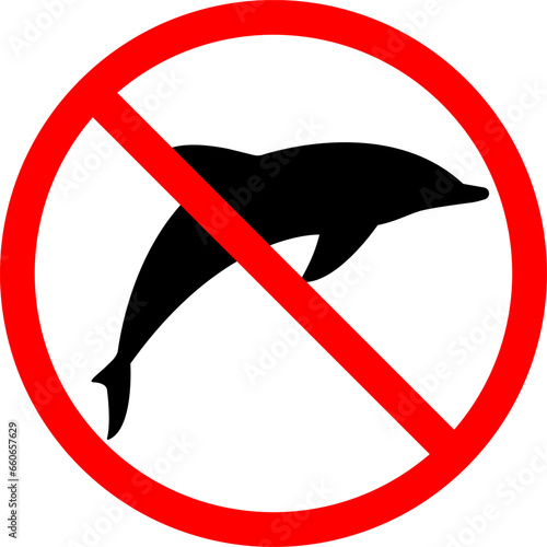 vector illustration of a dolphin ban on a transparent background