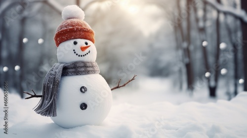 snowman in the snow © Anastasia YU