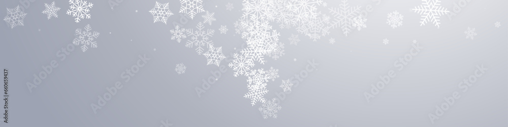 Gray Snow Vector Gray Panoramic Background.