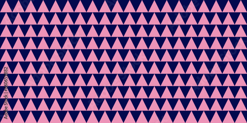 Geometric seamless pattern with triangles, pink and violet colors, vector illustration