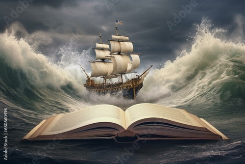 A book guiding endless sea escapades. Generative AI