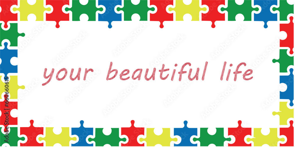 Puzzle, puzzle of your wonderful life, incomplete data concept. Banner, postcard, poster, background, wallpaper, screensaver. Puzzle pieces icon. vector illustration. your wonderful life Puzzle, puzzle of your wonderful life, incomplete data concept. Banner, postcard, poster, background, wallpaper, screensaver. Puzzle pieces icon. vector illustration. your wonderful life