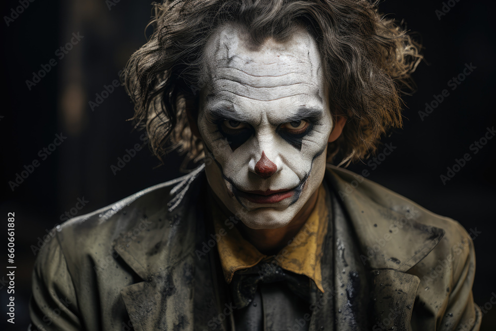 A portrait of an actor in character, their transformation complete with costume and makeup. Generative Ai. A portrait of an actor in character, their transformation complete with costume and makeup. Generative Ai.
