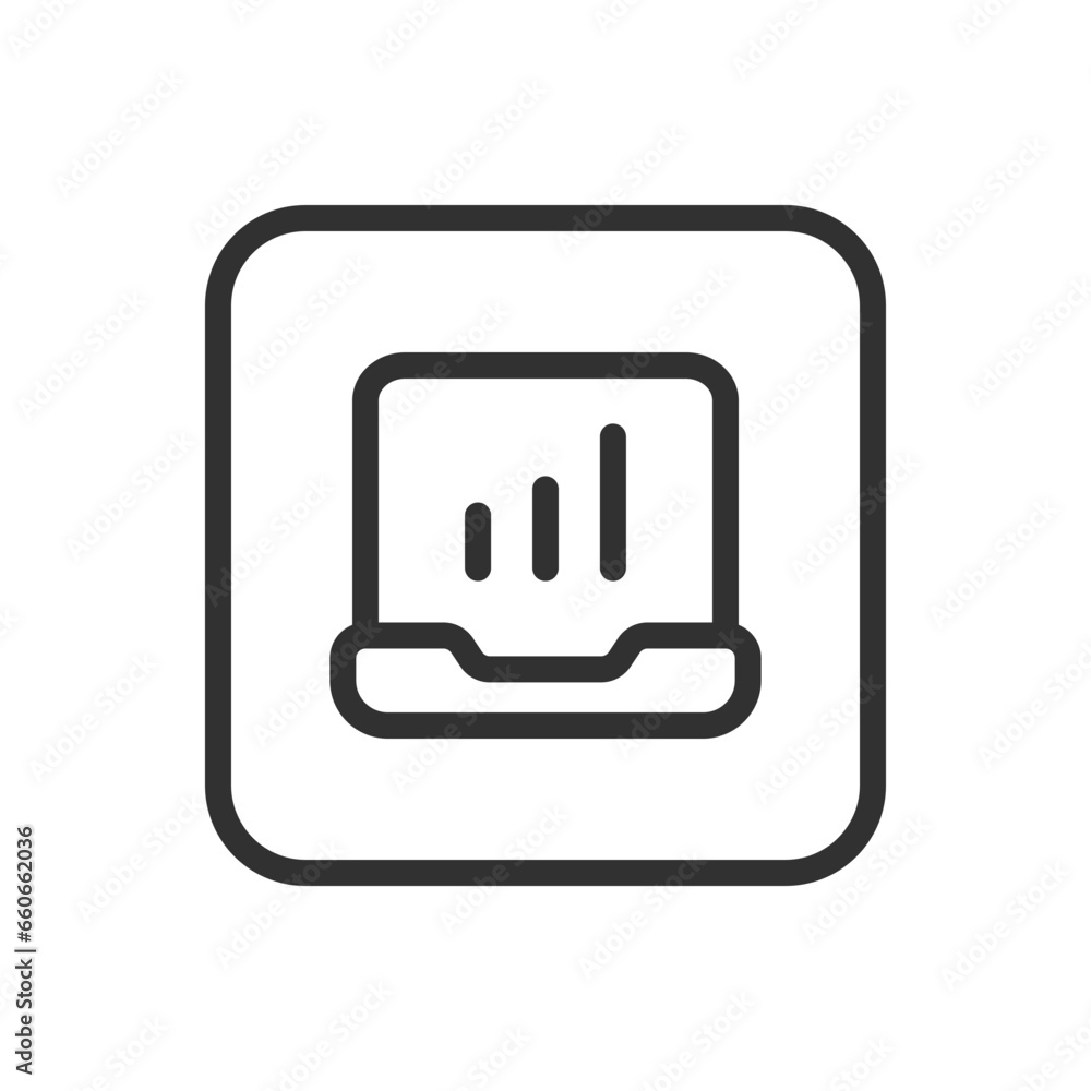 Business chart metrics in laptop. Business icon. Modern, simple flat vector illustration for web site or mobile app Business chart metrics in laptop. Business icon. Modern, simple flat vector illustration for web site or mobile app