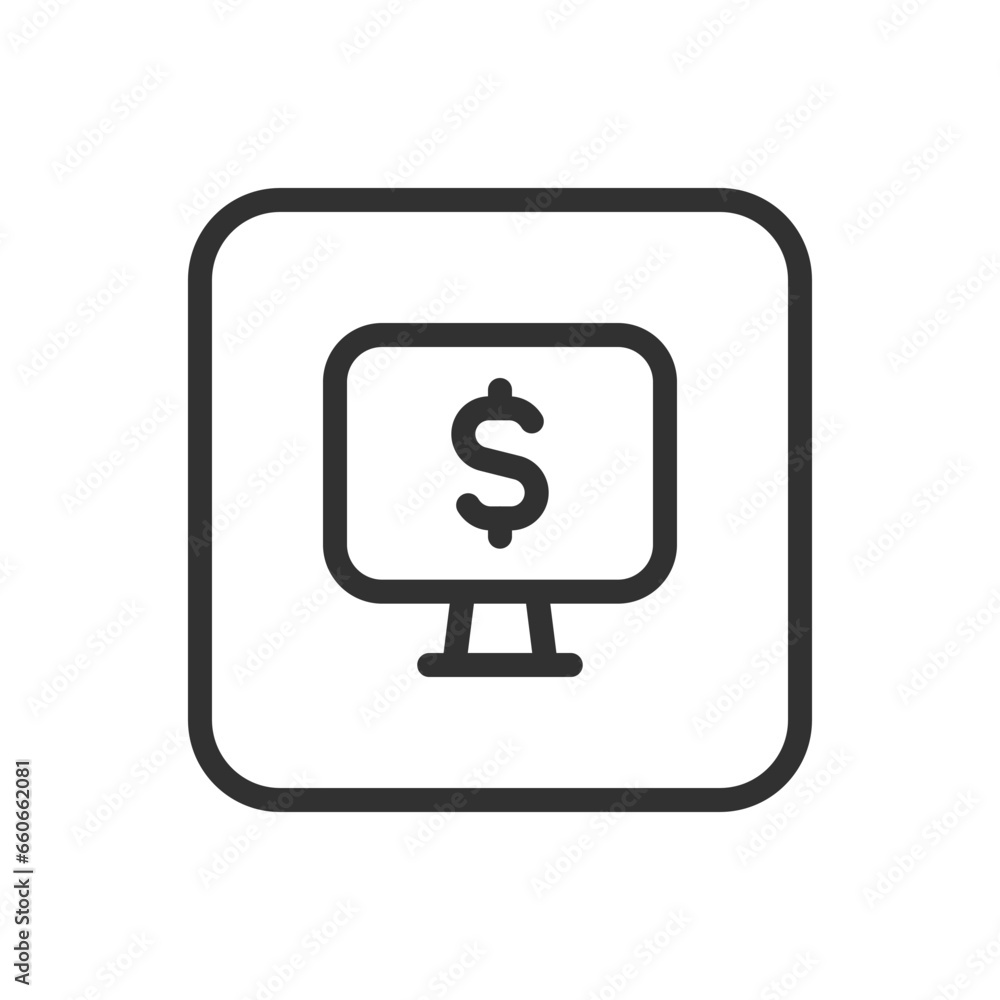 Dollar money on iMac . Business icon. Modern, simple flat vector illustration for web site or mobile app Dollar money on iMac . Business icon. Modern, simple flat vector illustration for web site or mobile app