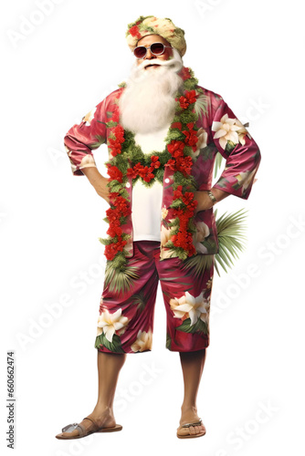 Hawaiian Santa Clause Christmas Transparent PNG © Krikit888