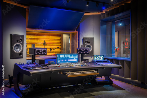 Interior of a modern luxury recording studio