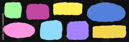 Illustration set of irregularly shapes bubble, loose circles, round shapes and backgrounds. y2k colors