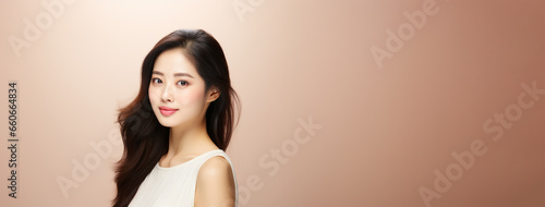 Young asian woman beauty portrait banner