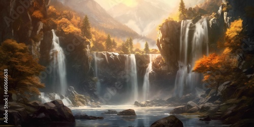 Beautiful and Stunning Waterfalls Landscape