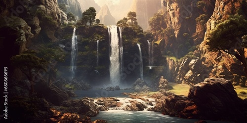 Beautiful and Stunning Waterfalls Landscape