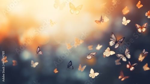 Wallpaper Mural a lot of Butterfly silhouettes fluttering Torontodigital.ca