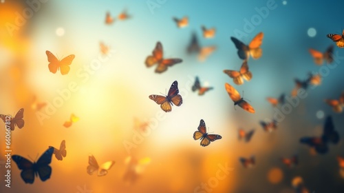 a lot of Butterfly silhouettes fluttering © Nicolas Swimmer