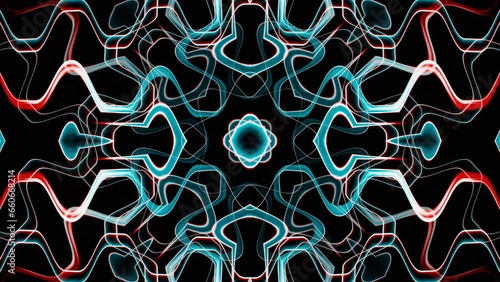 Abstract red and blue flash neon curves vj loop animation