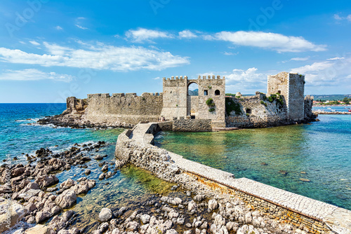 View of the Venetian fort castle at Methoni photo