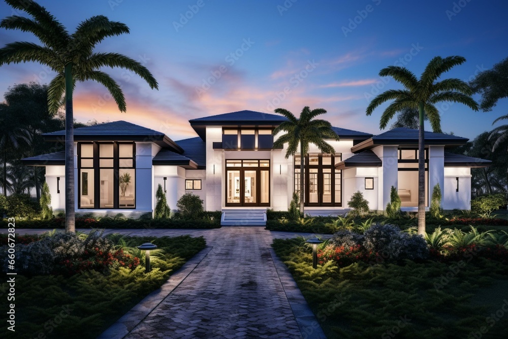 Luxurious property located in Bonita Springs, a sought-after location near Naples and Fort Myers, South Florida. Featuring a golf community. Generative AI