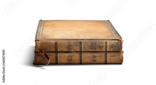 old shabby books, png file of isolated cutout object with shadow on transparent background.
