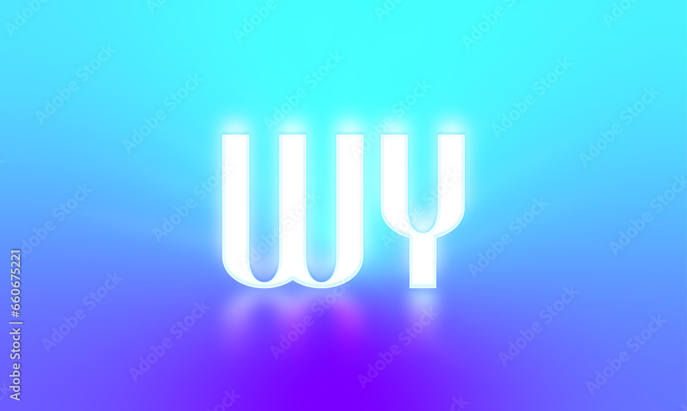 Fototapeta premium glowing letters initials reflections rays of light turquoise background