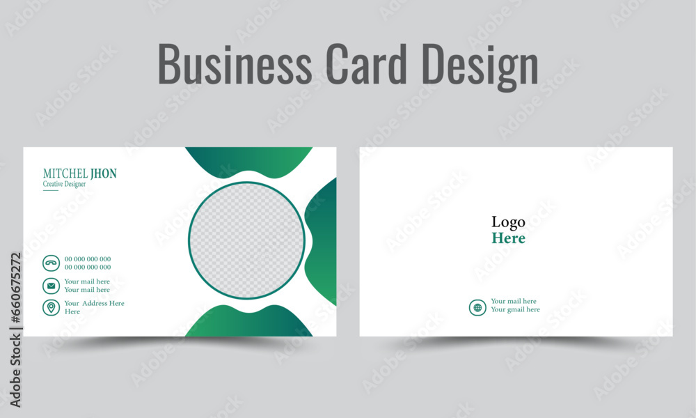 Creative modern business card template with company logo. Creative modern business card template with company logo.
