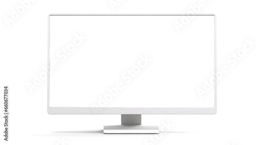 desktop computer screen mockup, png file of isolated cutout object with shadow on transparent background.