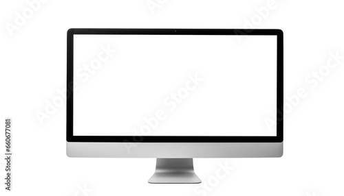 desktop computer screen mockup, png file of isolated cutout object with shadow on transparent background.