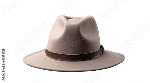 classic gray hat, png file of isolated cutout object with shadow on transparent background.