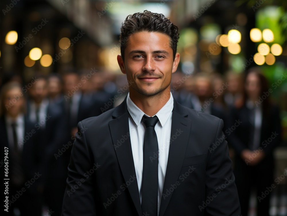 Businessman with his team. Generated with AI. Businessman with his team. Generated with AI.