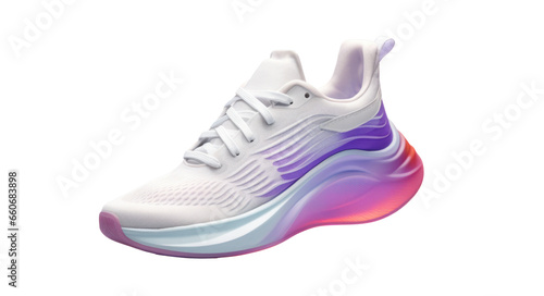 colorful cool running sneakers mockup, png file of isolated cutout object with shadow on transparent background.