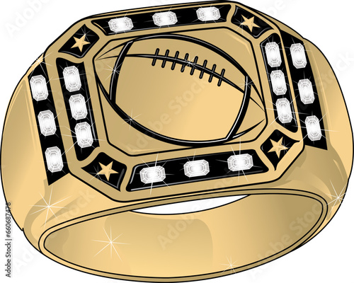 Championship Football Ring - (Insert your team name, school, logo or city name)