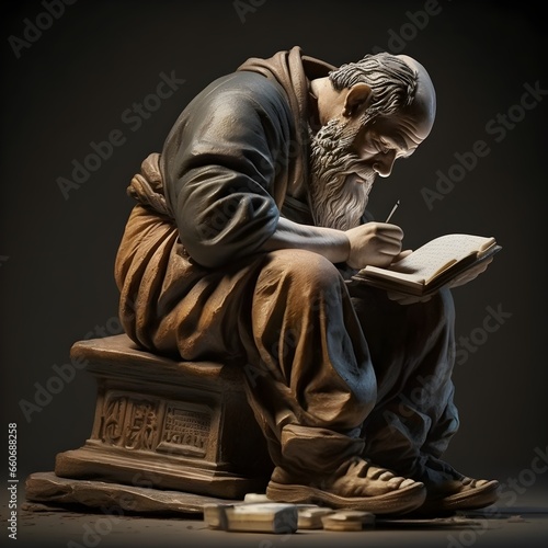 weak man scholar reading a book 916 scale  photo