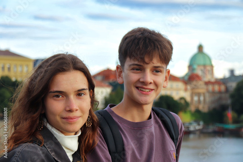 COUPLE OF YOUNG TEENAGERS photo