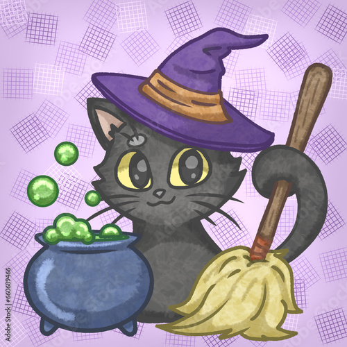 Black cat witch  photo