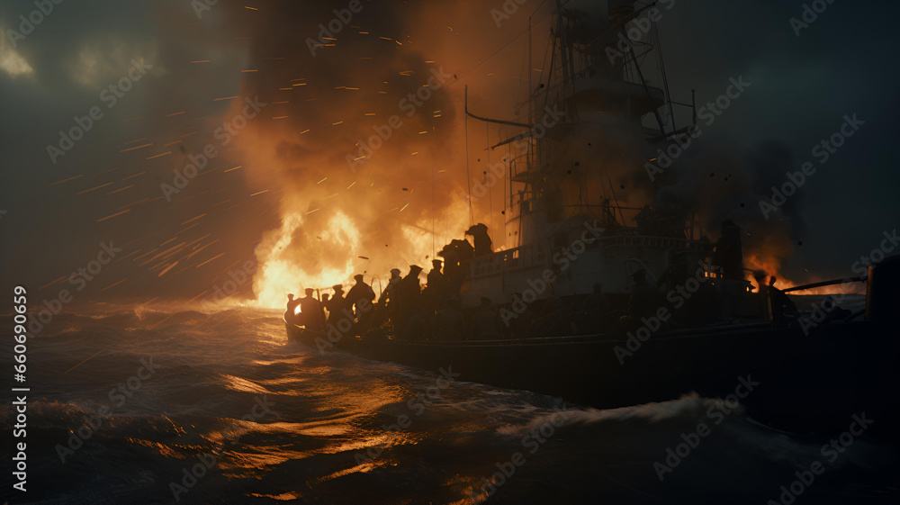 ship fire in the ocean ship fire in the ocean