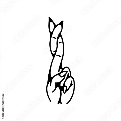 vector illustration of long finger hand
