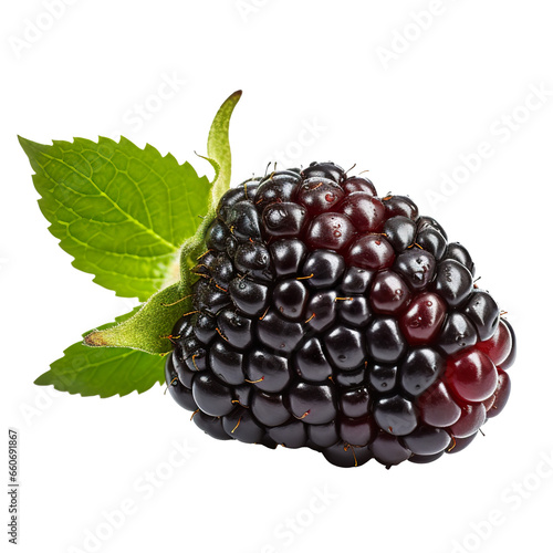 blackberry with leaf photo