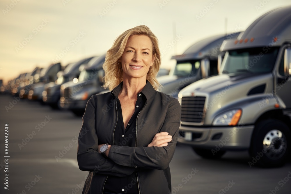 custom made wallpaper toronto digitalPortrait of beautiful woman professional truck driver
