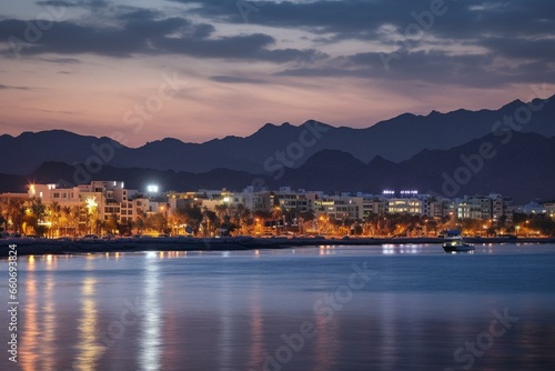 Scenic view of Eilat city. Generative AI