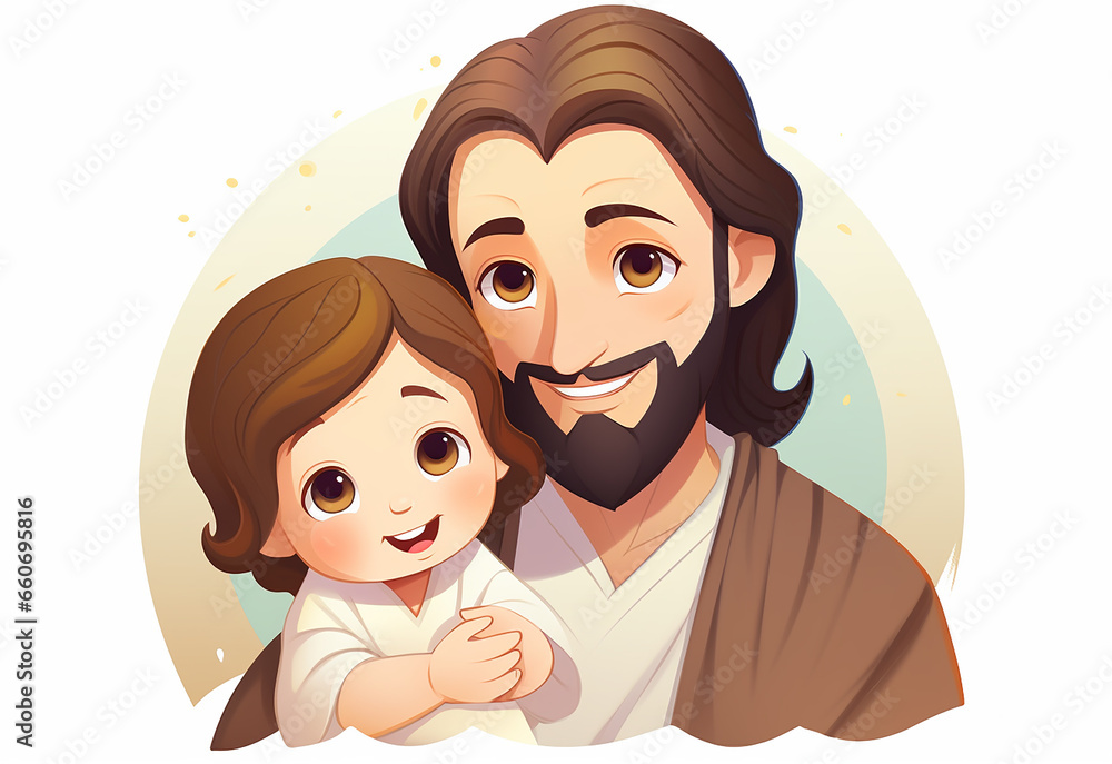 fofo São José com Jesus, fundo branco
fofo São José com Jesus, fundo branco