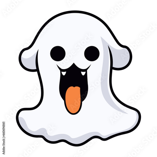 halloween pet ghost tongue out