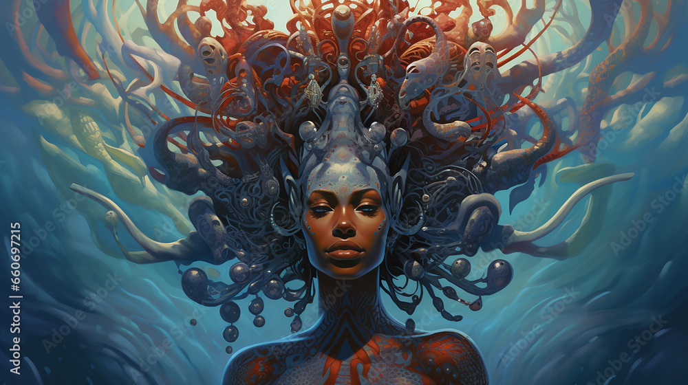 Iemanjá Rainha Do Mar Stock Illustration Adobe Stock