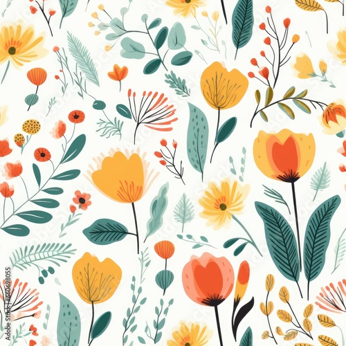 Wallpaper Mural seamless pattern with leaves, Generative AI  Torontodigital.ca