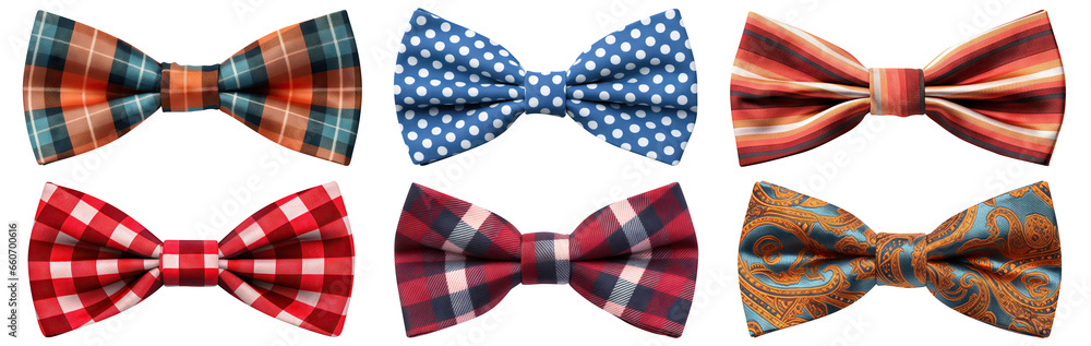 Set of stylish bow ties cut out Set of stylish bow ties cut out