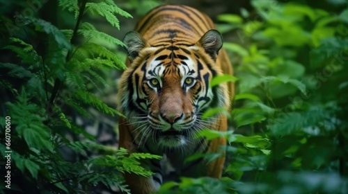 Huge tiger in green nature habitat © MBRAMO