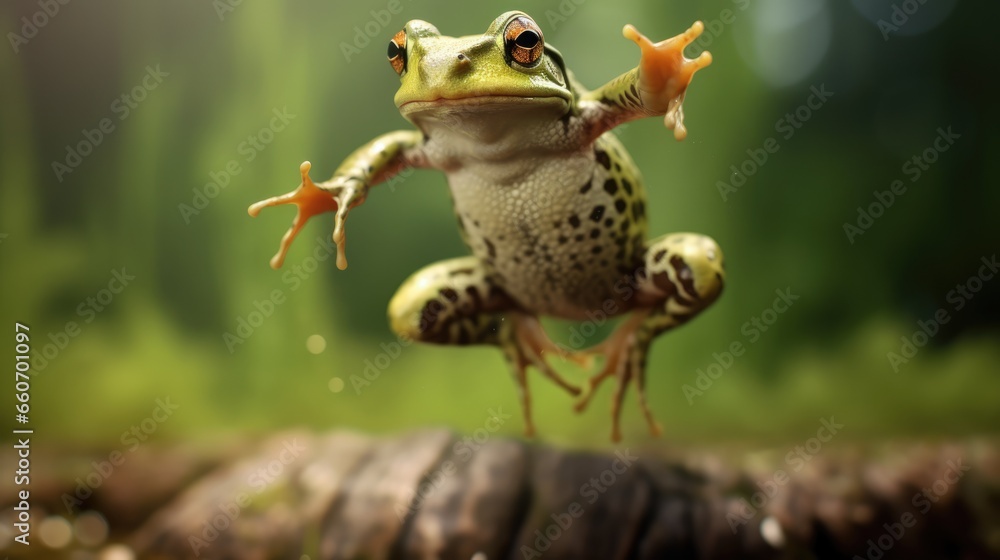 Obraz premium jumping frog pose