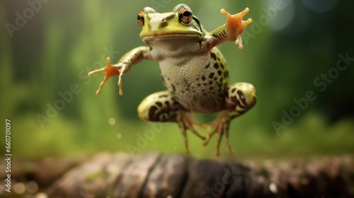 jumping frog pose photo