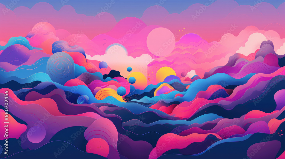 Fototapeta premium Background of colorful abstract shapes inspire